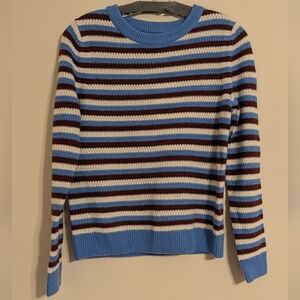 Chinti & Parker Blue and Brown Striped Sweater
